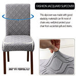 housses chaise moderne motif géométrique gris clair spandex polyester intérieur cuisine événements