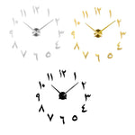 horloge murale décorative argentée moderne grande taille diy adhésive chambre salon