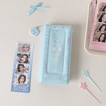 porte cartes kawaii floral rose vert bleu violet blanc cartes autocollants(chainette)