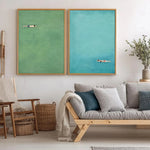 affiches modernes vert bleu paysage toile sans cadre 40x50cm 50x70cm cadre bois