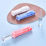 outil déballage ampoules blanc bleu rose rayures verticales pratique ergonomique respectueux environnement