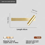 lampe murale moderne or bras articulé barre lumineuse horizontale led chambre coucher salle manger