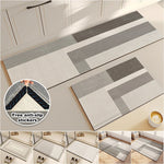 tapis sol antidérapant polyester géométrique moderne gris blanc intérieur extérieur cuisine salle bain