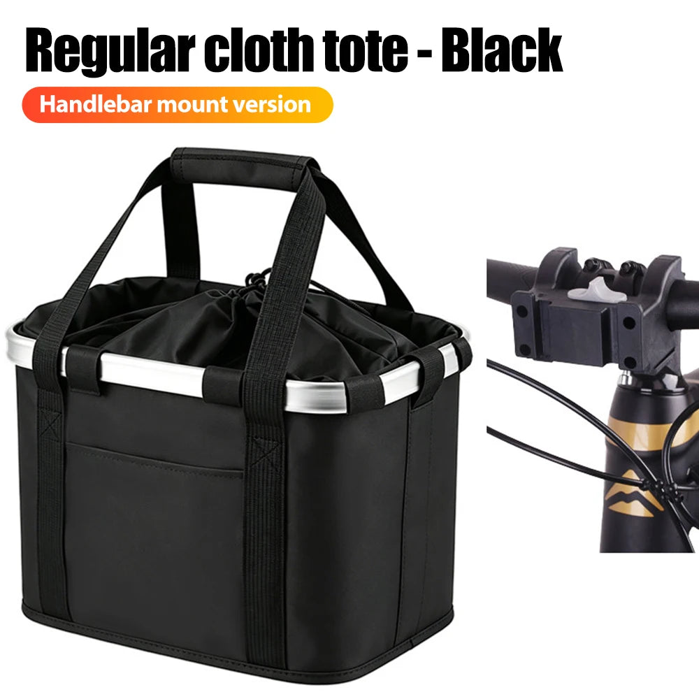 sac guidon vélo étanche tissu oxford noir bandes argentées fixations clips utilitaire