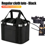 sac guidon vélo étanche tissu oxford noir bandes argentées fixations clips utilitaire