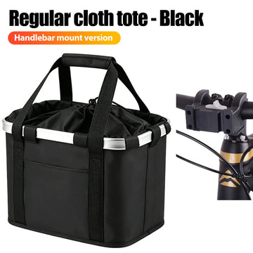 sac guidon vélo étanche tissu oxford noir bandes argentées fixations clips utilitaire