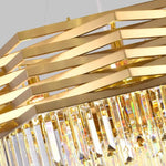 suspension lumineuse moderne dorée cristal transparent rayures horizontales led 3000k 4000k 6000k