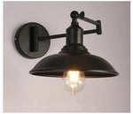 lampe murale industrielle bras pliant noir éclairage chambre coucher étude salon économique