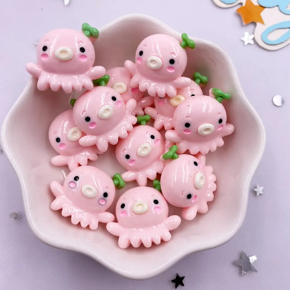 pendants animaux marins résine cartoon bleu vert rose poisson tortue crabe