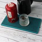 tapis bar moderne silicone bleu gris noir blanc texture points 15.5cm 31cm résistant déversement