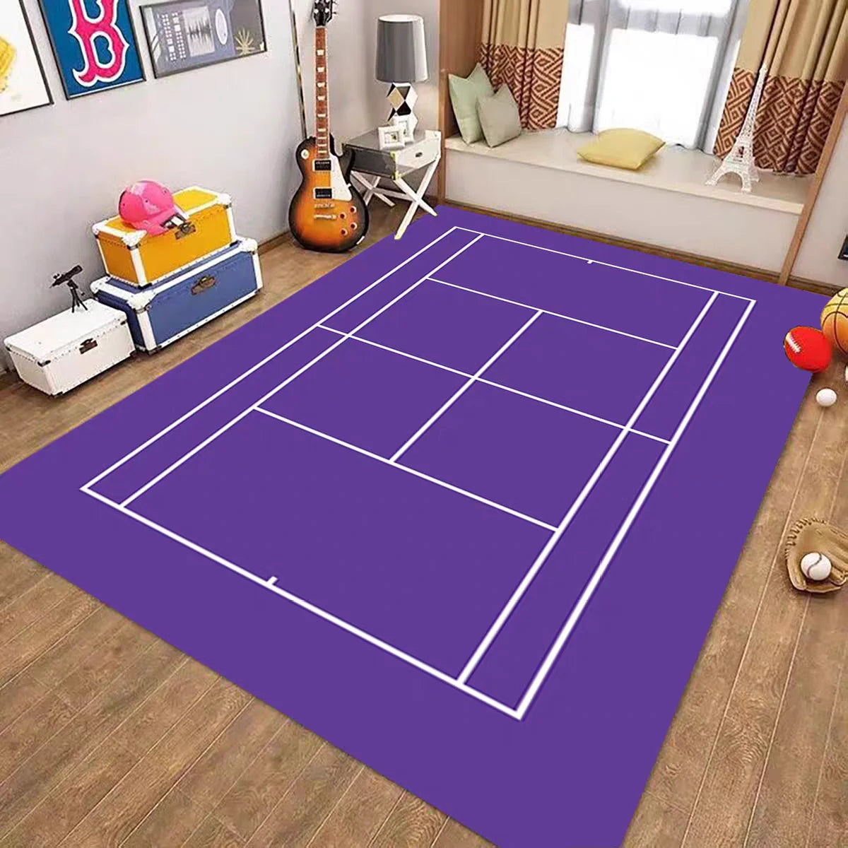 tapis vert bleu tennis moderne salon décoration intérieure extérieur 80x120cm polyester
