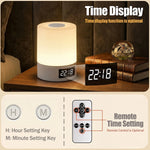 lampe chevet led tactile horloge minuterie télécommande usb réglable couleurs moderne nuit chambre