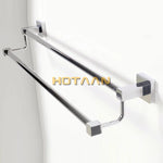 porte serviettes mural chrome acier inoxydable double barres vis moderne fixation