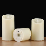 bougies led rechargeables sans flamme trois tailles imitation cire blanc crème télécommande