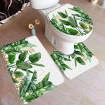 tapis toilette couvercle feuilles tropicales tapis bain sol moderne vert blanc résistant corrosion