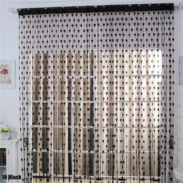 rideau chaine coeurs tissu translucide couleurs rouge beige moderne decoratif chambre coucher