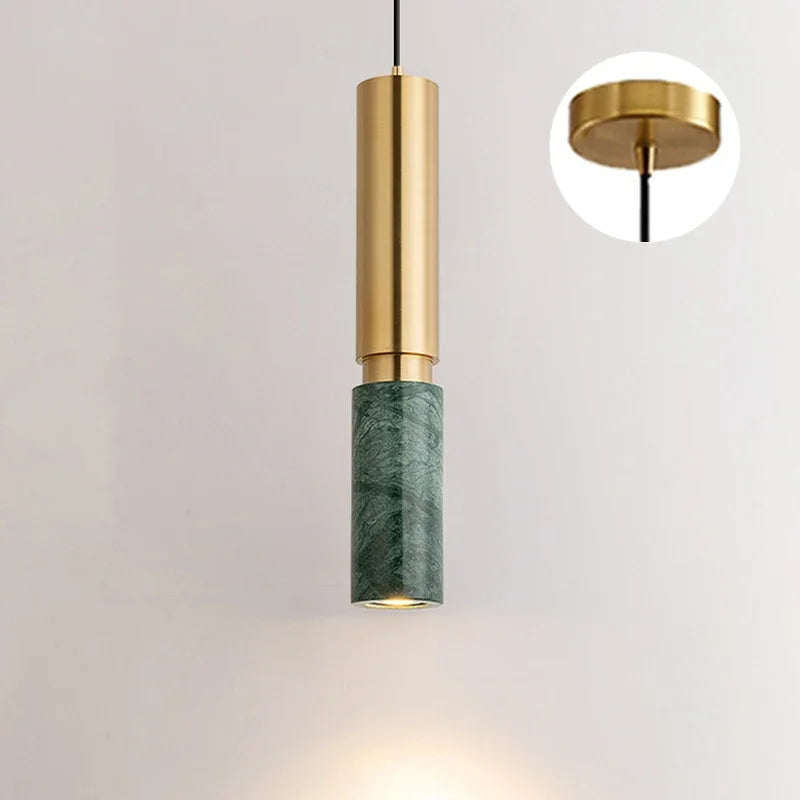 lampe suspendue marbre or veines moderne 100cm hauteur 5w led gu10