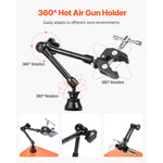 station soudure multifonctionnelle bras articulés éclairage led loupe pcb support hot air gun industrielle