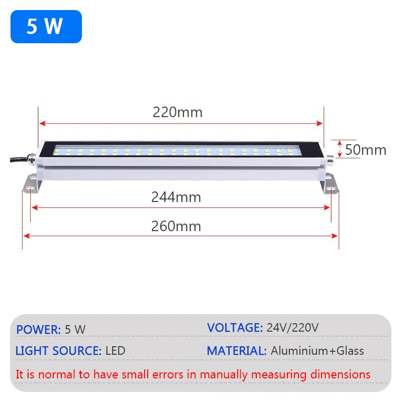 lampe led industrielle 24v 110 240v ip67 étanche blanc noir aluminium cnc atelier