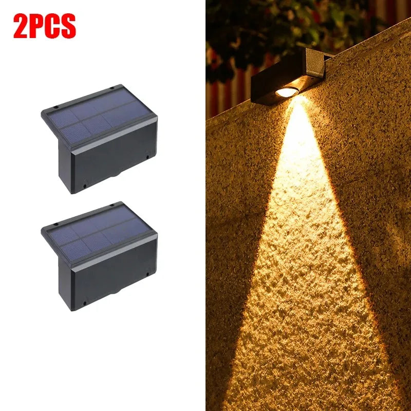 lampe murale solaire étanche ip65 led moderne noir blanc doré minimalistesextérieur