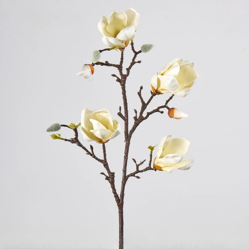 décoration intérieure branche artificielle magnolia blanc rose feuilles naturelles maison mariage anniversaire