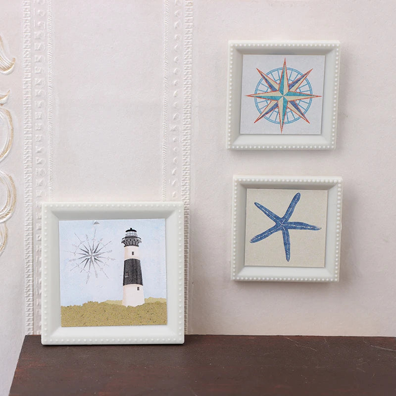tableaux decoratifs marin rose mer etoile phare rose vents deco plage petits blancs