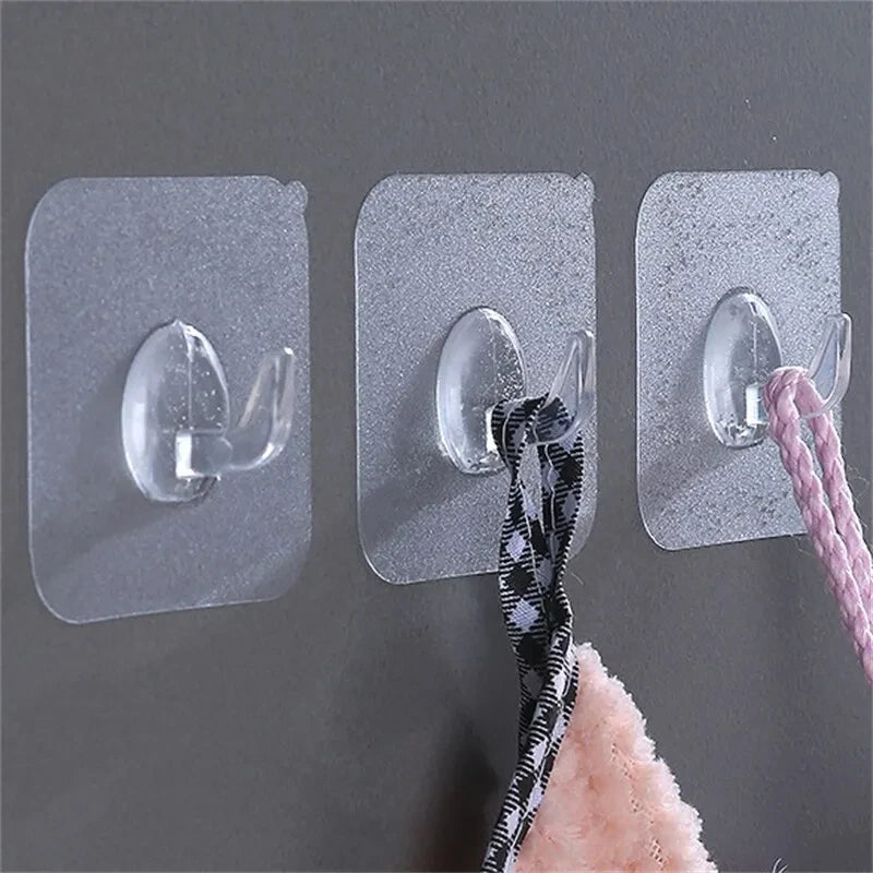 crochet mural transparent pvc adhésif moderne fixations murales accessoires salle bains cuisine multiples utilisation