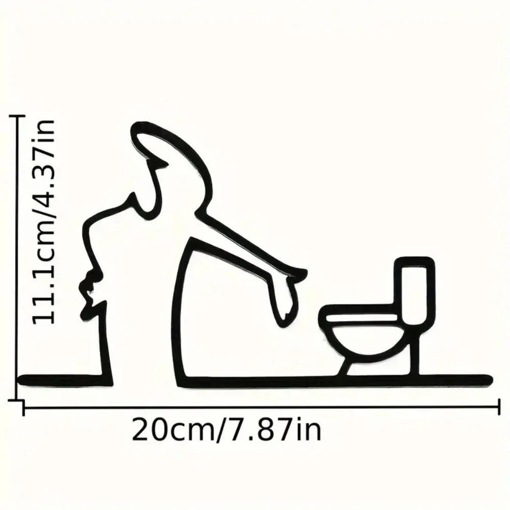 décoration intérieure murale silhouette toilette minimaliste autocollant noir personnage chambre salon