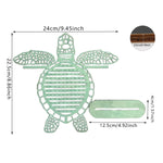 porte bijoux tortue verte bois clair ajouré motifs horizontaux naturel marin suspendu
