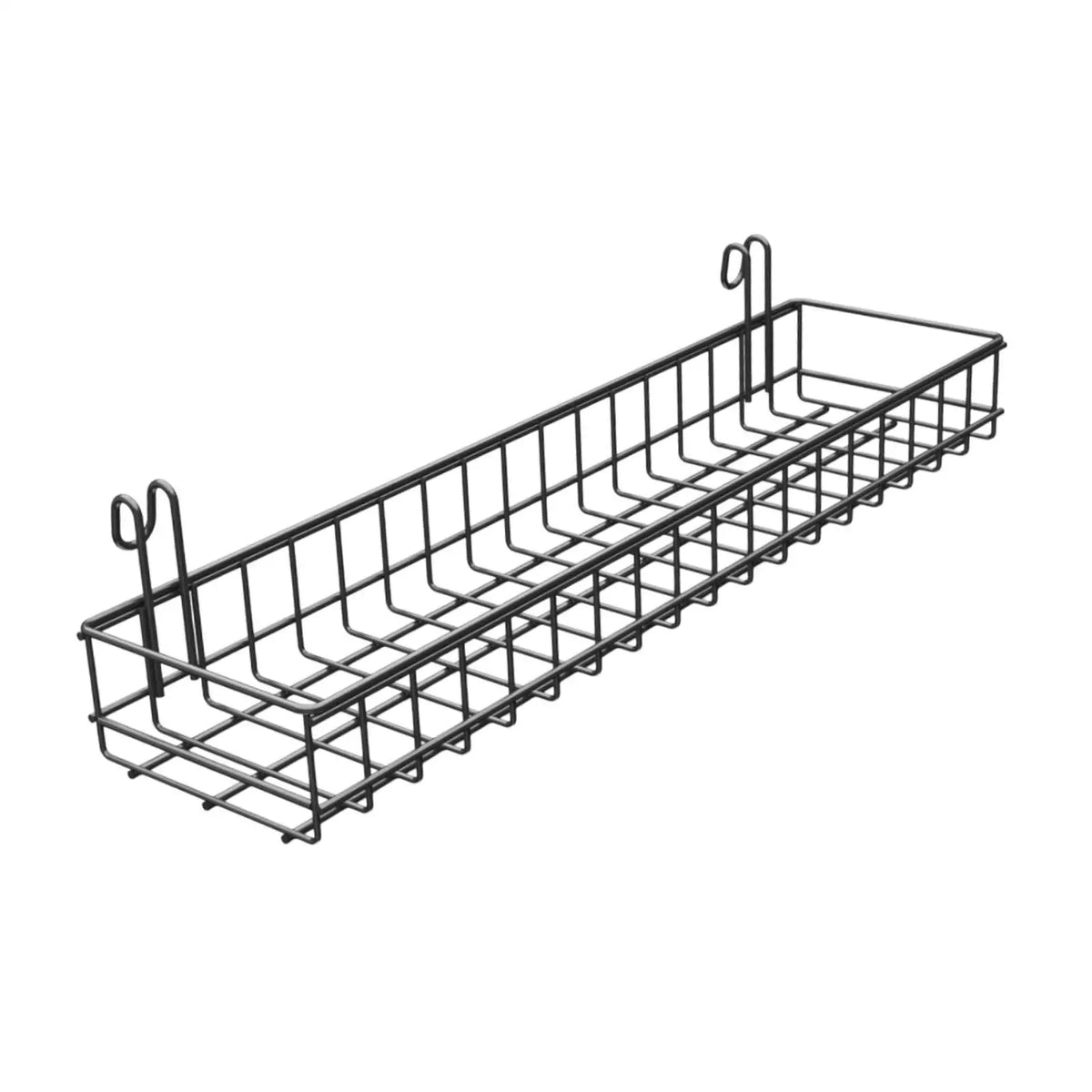panier suspendu fil métallique balcon support rangement plantes grille murale armoire noir structure grillagée