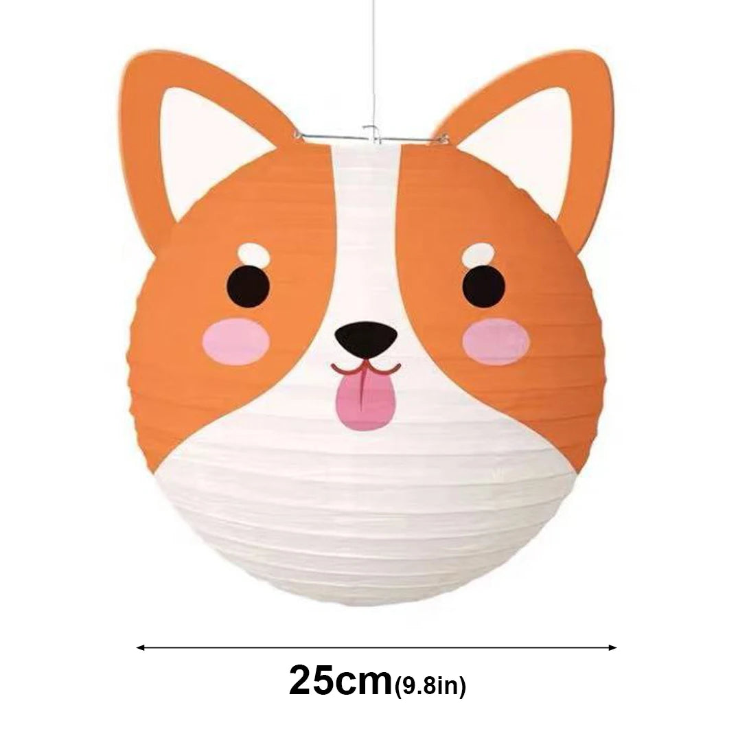 lanternes papier animaux dessin animé ours tigre panda cochon enfant carte blanche opaque suspendues