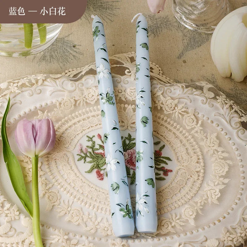 bougies parfumées aromathérapie cire soja fleurs classiques romantiques variées couleurs blanc rose bleu violet