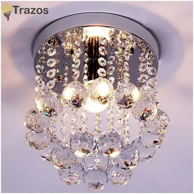 lampe suspendue cristal modernes élégantes transparentes argentées éclairage cuisine montée surface toucher interrupteur led