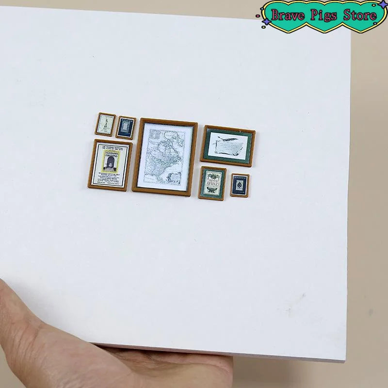 cadres photo miniatures vintage plantes bois clair paysages illustrations bleu gris minimalistes modernes
