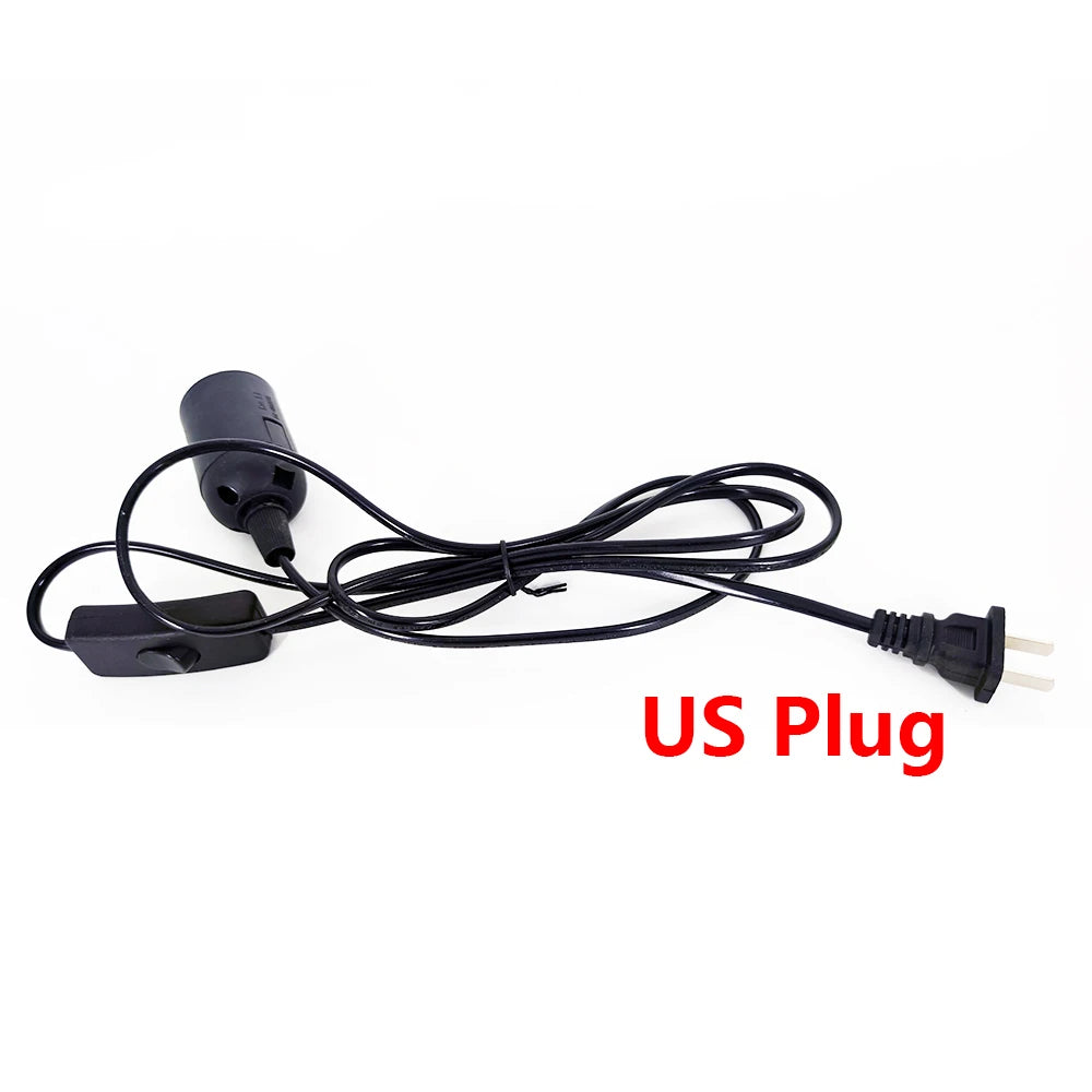 support ampoule e27 noir moderne commutateur câble prise eu certifié led
