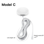 interrupteur tactile blanc noir rond lisse moderne adhésif câble connecteur 52mm 7mm touch dimmable