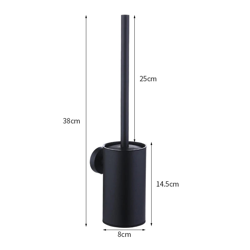 brosse wc murale acier inoxydable noir moderne adhésif poignée bristles