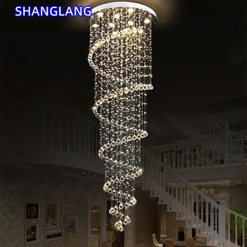 suspension lumineuse moderne transparente cristal argentées géométriques salon salle bain led gu10