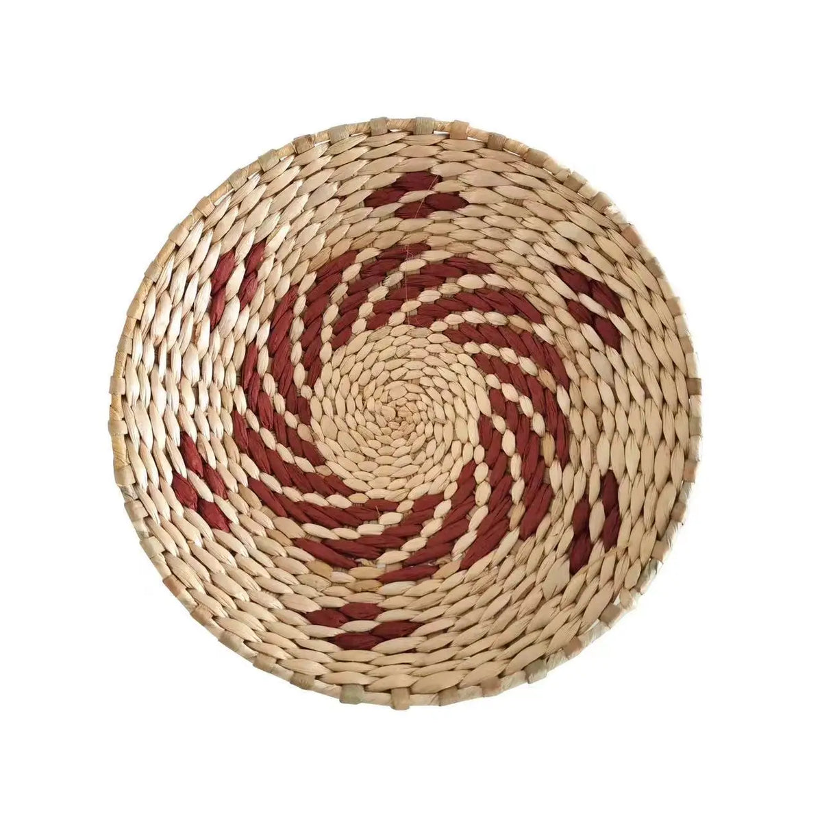 assiette décorative ethnique boho chic motif zigzag couleur naturelle mur cuisine salon maison rustique