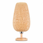 lampe table bois tressé bambou naturel moderne rustique chambre enfant 220v