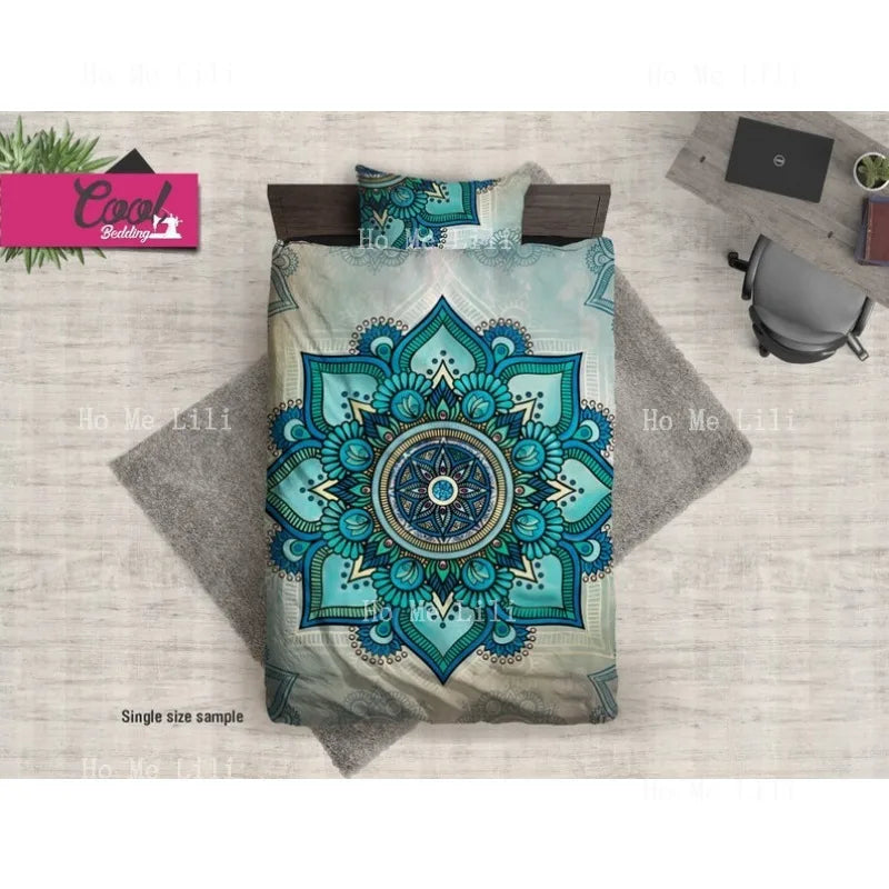 Housse de couette verte dans une chambre décorée style moderne