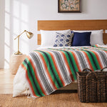couverture plaid méditerranéen rayé multicolore portable pique nique voyage hospitalière maison avion