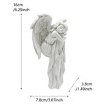 statue ange blanc plumes classique décoration murale aile robe ondulée fixation invisible chambre salon