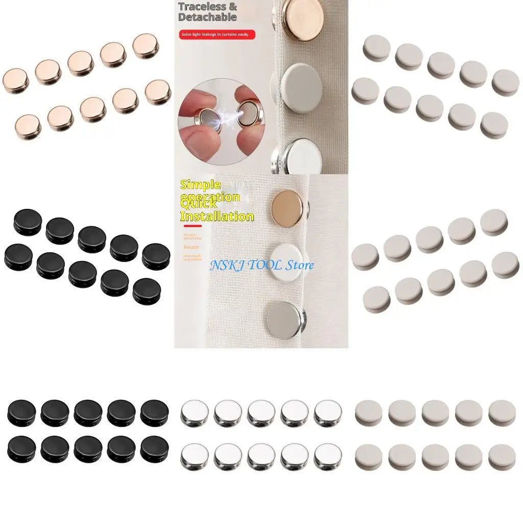 clips fixation noir doré argenté blanc modernes rideau 10 pièces
