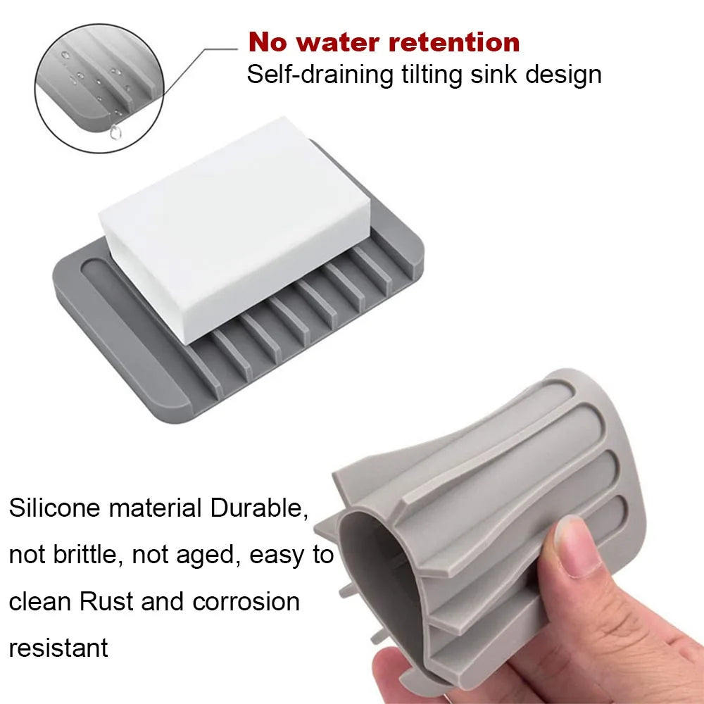 support savon silicone couleur rose moderne pratique antibactérien cuisine salle bain