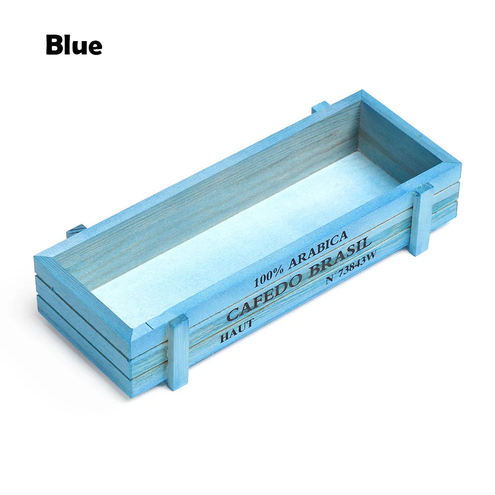 bac fleurs bois naturel bleu rustic plateaux poterie plante succulente seeds petits cailloux
