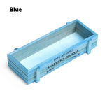 bac fleurs bois naturel bleu rustic plateaux poterie plante succulente seeds petits cailloux