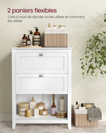 Rangement salle de bain blanc compact