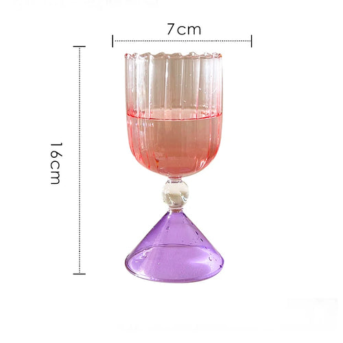 verres cocktail verre borosilicate couleur rouge vert bleu rayures verticales moderne élégant respectueux environnement