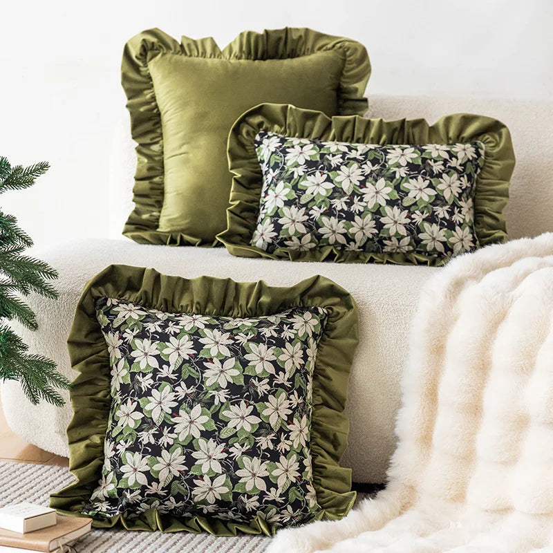 taies d'oreiller fleurées modernes polyester 100% 30x50cm 45x45cm decoration lit salon
